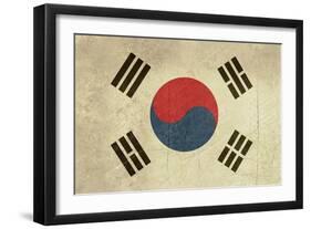 Grunge Sovereign State Flag Of Country Of South Korea In Official Colors-Speedfighter-Framed Art Print