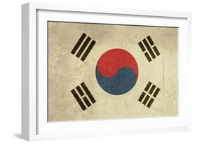 Grunge Sovereign State Flag Of Country Of South Korea In Official Colors-Speedfighter-Framed Art Print