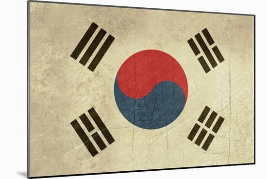 Grunge Sovereign State Flag Of Country Of South Korea In Official Colors-Speedfighter-Mounted Art Print