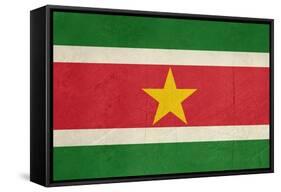 Grunge Sovereign State Flag Of Country Of Suriname In Official Colors-Speedfighter-Framed Stretched Canvas