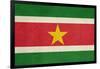 Grunge Sovereign State Flag Of Country Of Suriname In Official Colors-Speedfighter-Framed Art Print