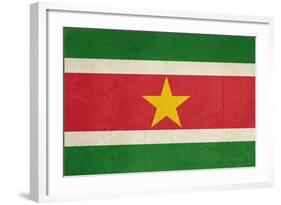 Grunge Sovereign State Flag Of Country Of Suriname In Official Colors-Speedfighter-Framed Art Print