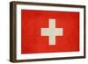 Grunge Sovereign State Flag Of Country Of Switzerland In Official Colors. F-Speedfighter-Framed Art Print