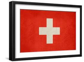 Grunge Sovereign State Flag Of Country Of Switzerland In Official Colors. F-Speedfighter-Framed Art Print