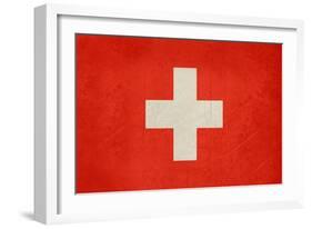 Grunge Sovereign State Flag Of Country Of Switzerland In Official Colors. F-Speedfighter-Framed Art Print