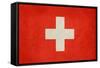 Grunge Sovereign State Flag Of Country Of Switzerland In Official Colors. F-Speedfighter-Framed Stretched Canvas