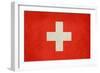 Grunge Sovereign State Flag Of Country Of Switzerland In Official Colors. F-Speedfighter-Framed Premium Giclee Print