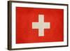 Grunge Sovereign State Flag Of Country Of Switzerland In Official Colors. F-Speedfighter-Framed Art Print