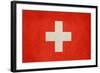 Grunge Sovereign State Flag Of Country Of Switzerland In Official Colors. F-Speedfighter-Framed Art Print