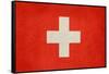 Grunge Sovereign State Flag Of Country Of Switzerland In Official Colors. F-Speedfighter-Framed Stretched Canvas