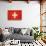 Grunge Sovereign State Flag Of Country Of Switzerland In Official Colors. F-Speedfighter-Stretched Canvas displayed on a wall