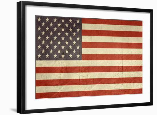 Grunge Sovereign State Flag Of Country Of United States Of America In Official Colors-Speedfighter-Framed Art Print