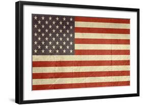 Grunge Sovereign State Flag Of Country Of United States Of America In Official Colors-Speedfighter-Framed Art Print