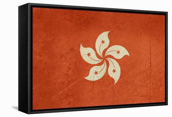 Grunge Sovereign State Flag Of Dependent Country Of Hong Kong In Official Colors-Speedfighter-Framed Stretched Canvas