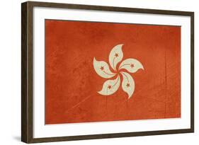 Grunge Sovereign State Flag Of Dependent Country Of Hong Kong In Official Colors-Speedfighter-Framed Art Print