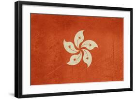 Grunge Sovereign State Flag Of Dependent Country Of Hong Kong In Official Colors-Speedfighter-Framed Art Print