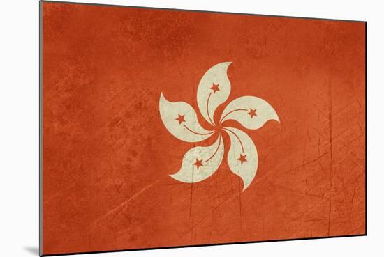 Grunge Sovereign State Flag Of Dependent Country Of Hong Kong In Official Colors-Speedfighter-Mounted Art Print