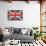 Grunge UK Flag-bonathos-Framed Stretched Canvas displayed on a wall