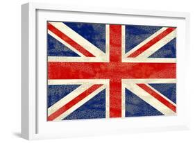 Grunge UK Flag-bonathos-Framed Art Print