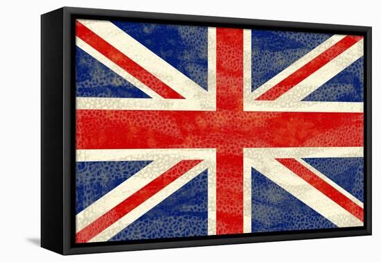 Grunge UK Flag-bonathos-Framed Stretched Canvas