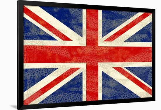 Grunge UK Flag-bonathos-Framed Art Print