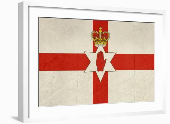 Grunge Ulster Flag Of Northern Ireland Illustration, Isolated On White Background-Speedfighter-Framed Art Print