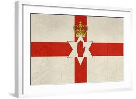 Grunge Ulster Flag Of Northern Ireland Illustration, Isolated On White Background-Speedfighter-Framed Art Print