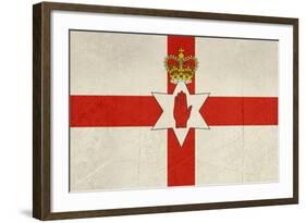 Grunge Ulster Flag Of Northern Ireland Illustration, Isolated On White Background-Speedfighter-Framed Art Print