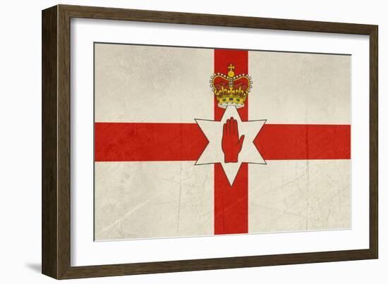 Grunge Ulster Flag Of Northern Ireland Illustration, Isolated On White Background-Speedfighter-Framed Art Print