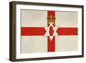 Grunge Ulster Flag Of Northern Ireland Illustration, Isolated On White Background-Speedfighter-Framed Art Print