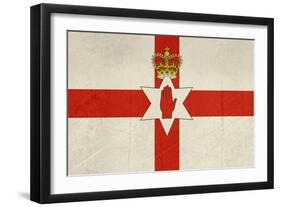 Grunge Ulster Flag Of Northern Ireland Illustration, Isolated On White Background-Speedfighter-Framed Art Print