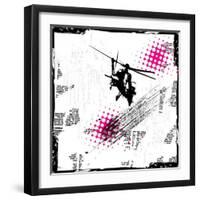 Grunge Vector Background Illustration-elanur us-Framed Art Print