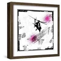 Grunge Vector Background Illustration-elanur us-Framed Art Print