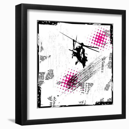 Grunge Vector Background Illustration-elanur us-Framed Art Print