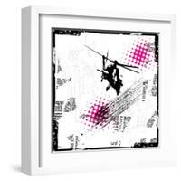 Grunge Vector Background Illustration-elanur us-Framed Art Print