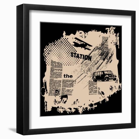 Grunge Vector Background-elanur us-Framed Art Print