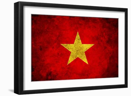 Grunge Vietnam Flag-darrenwhi-Framed Art Print
