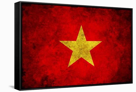 Grunge Vietnam Flag-darrenwhi-Framed Stretched Canvas