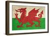 Grunge Welsh Dragon Flag Illustration, Isolated On White Background-Speedfighter-Framed Art Print