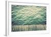 Grunge Wood Boards of a Pier over Ocean with Rippling Waves. Vintage Background-Michal Bednarek-Framed Photographic Print