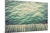 Grunge Wood Boards of a Pier over Ocean with Rippling Waves. Vintage Background-Michal Bednarek-Mounted Photographic Print