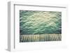 Grunge Wood Boards of a Pier over Ocean with Rippling Waves. Vintage Background-Michal Bednarek-Framed Photographic Print