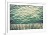 Grunge Wood Boards of a Pier over Ocean with Rippling Waves. Vintage Background-Michal Bednarek-Framed Photographic Print