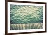 Grunge Wood Boards of a Pier over Ocean with Rippling Waves. Vintage Background-Michal Bednarek-Framed Photographic Print