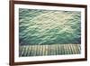 Grunge Wood Boards of a Pier over Ocean with Rippling Waves. Vintage Background-Michal Bednarek-Framed Photographic Print