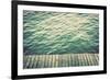 Grunge Wood Boards of a Pier over Ocean with Rippling Waves. Vintage Background-Michal Bednarek-Framed Photographic Print