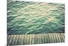 Grunge Wood Boards of a Pier over Ocean with Rippling Waves. Vintage Background-Michal Bednarek-Mounted Photographic Print