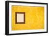 Grunge Yellow or Gold Stucco Wall with Empty Picture Frame-Virtuelle-Framed Art Print