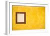 Grunge Yellow or Gold Stucco Wall with Empty Picture Frame-Virtuelle-Framed Art Print