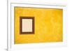 Grunge Yellow or Gold Stucco Wall with Empty Picture Frame-Virtuelle-Framed Art Print